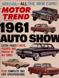 MOTOR TREND 1960 NOV - NEW CARS, LANCER DART,FORDS, VALIANT, COMET, LARK 6